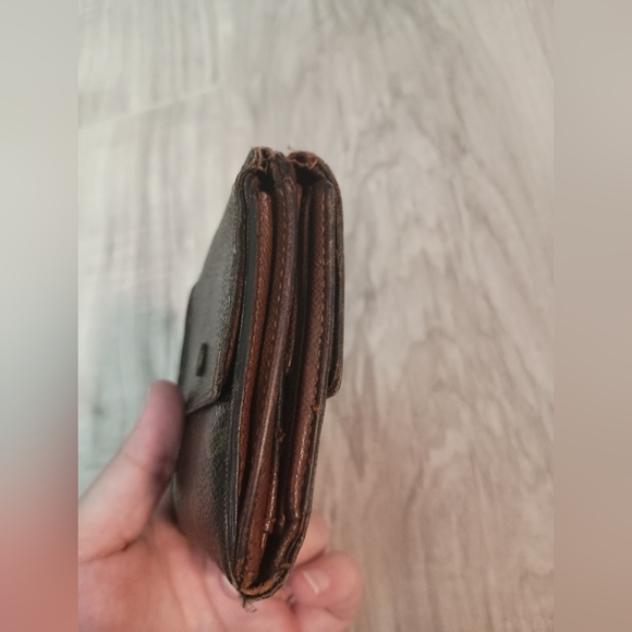 Vintage Louis Vuitton Wallet Card Holder Brown leather Made in France Authentic - Picture 4 of 14